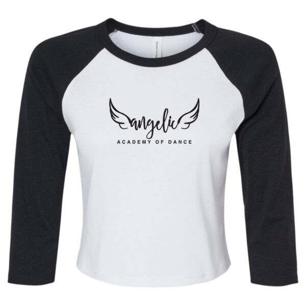 BELLA + CANVAS - Women's Micro Rib 3/4 Raglan Sleeve Baby Tee - Printed Logo Thumbnail