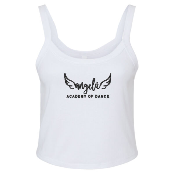 BELLA + CANVAS - Women's Micro Rib Spaghetti Strap Tank - Embroidered Logo Thumbnail