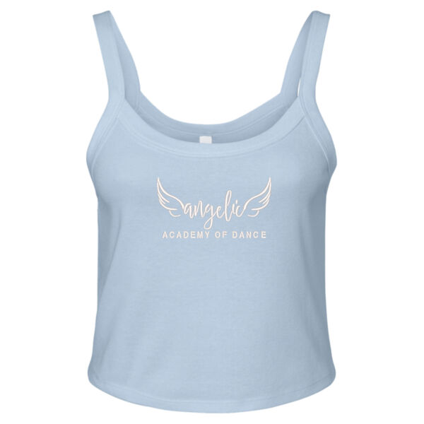 BELLA + CANVAS - Women's Micro Rib Spaghetti Strap Tank - Embroidered Logo Thumbnail